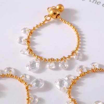 Wind Gypsy Star Crystal Stone Ring Shredded Tears Galaxy Niche Irregular Water Droplet Tassel Titanium Steel Jewelry