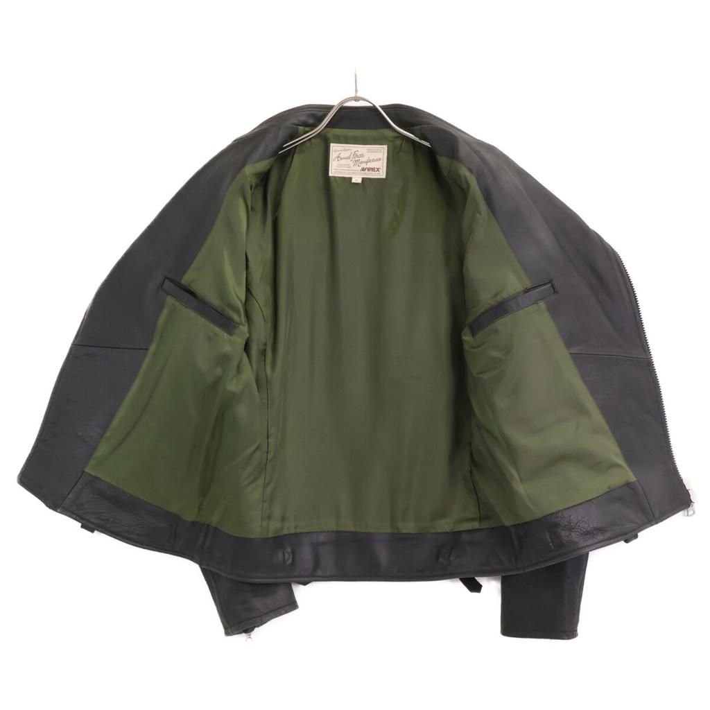 AVIREX Black 6161080 Double Rider Jacket Jacket L blackUsed