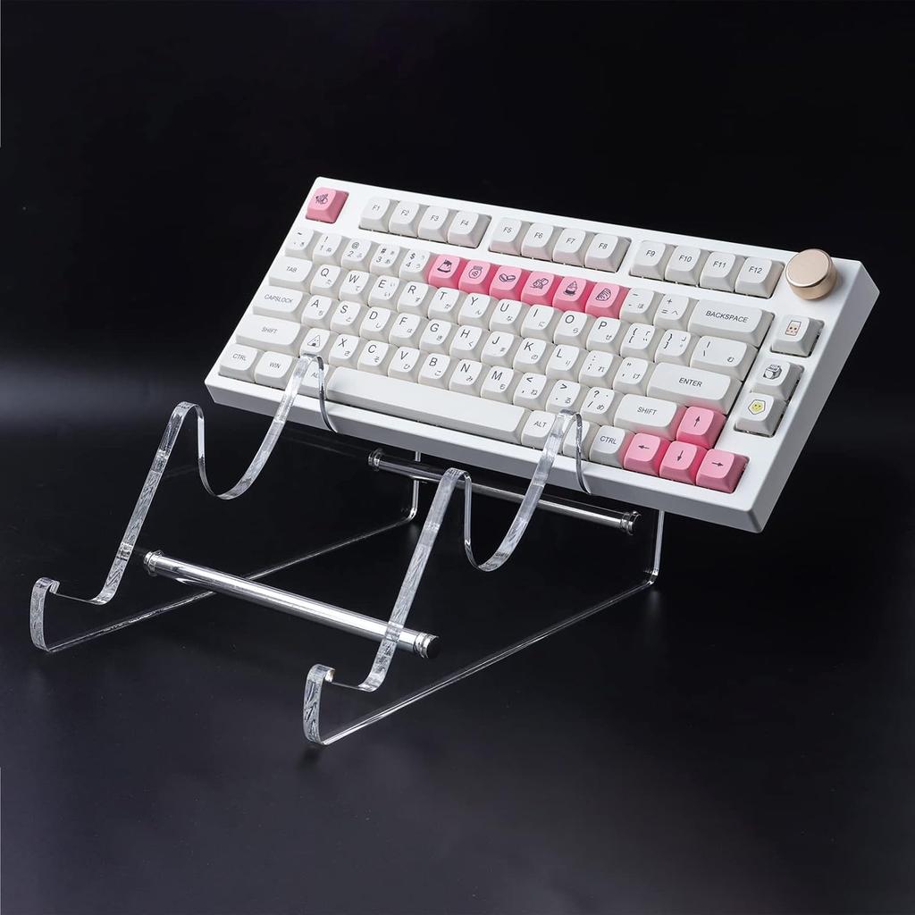 Hyekit 3-Tier Mechanical Keyboard Display Stand - Transparent Super Thick Acrylic Frame Holder - Gaming Keyboard Plate Holder