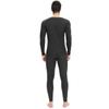 Sillictor Warm Innerwear Heattech Long Sleeve Shirt with Front Opening and Long Winter Size M Set, Fleece-Lined Tights, Insulation, DRTZqyk, Black,