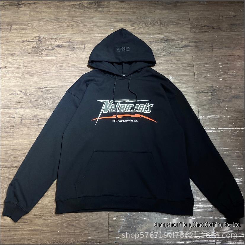 VTM Vitmeng Unisex Loose Casual Hoodie with Letter Print & Embroidery