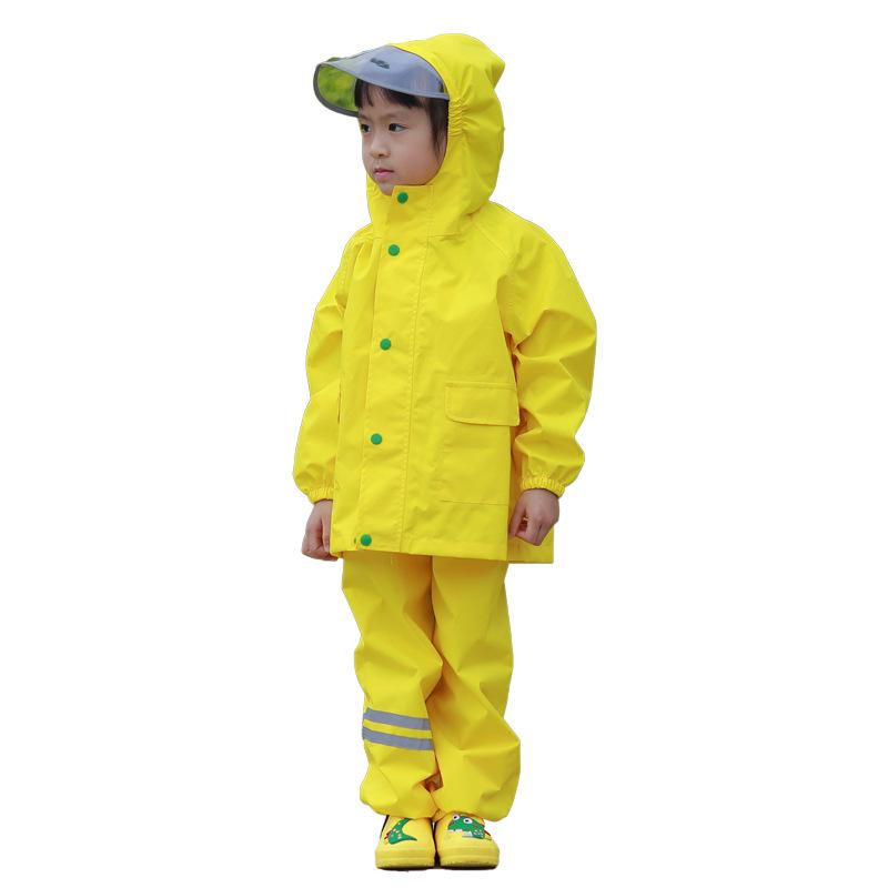 Chao Ta Tong Kids' Waterproof Full-Body Raincoat with Suspenders for Kindergarten Outdoor Play