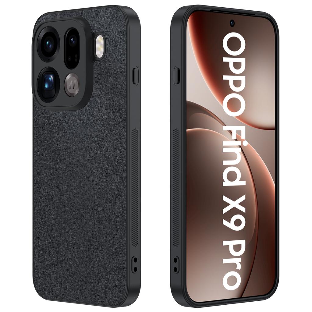 For Oppo Find X9 Pro 5G Case PU Leather Coated PC + TPU Anti-Drop Phone Cover