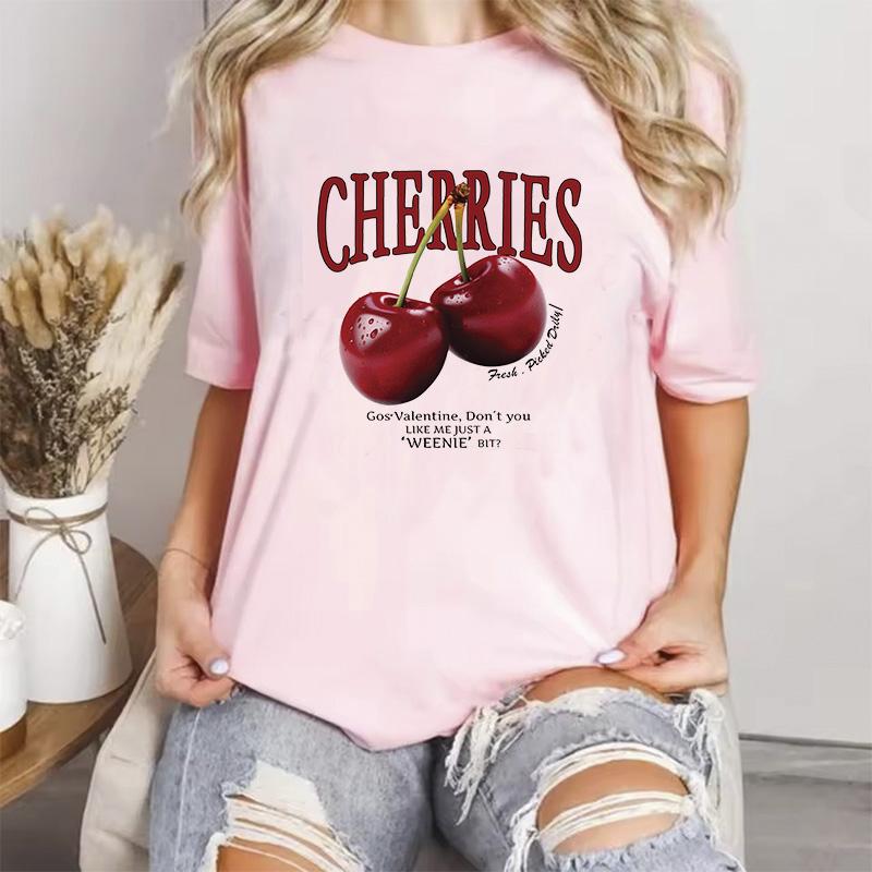 

Daily Cherry T-shirts Women Manga Top Female Anime Y2k Clothing Fashion Graphic Tshirt Woman S