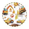 Construction Vehicle Birthday Party Tableware Set – Disposable Tablecloth and Plates with Cutlery for Kids' Theme Decor