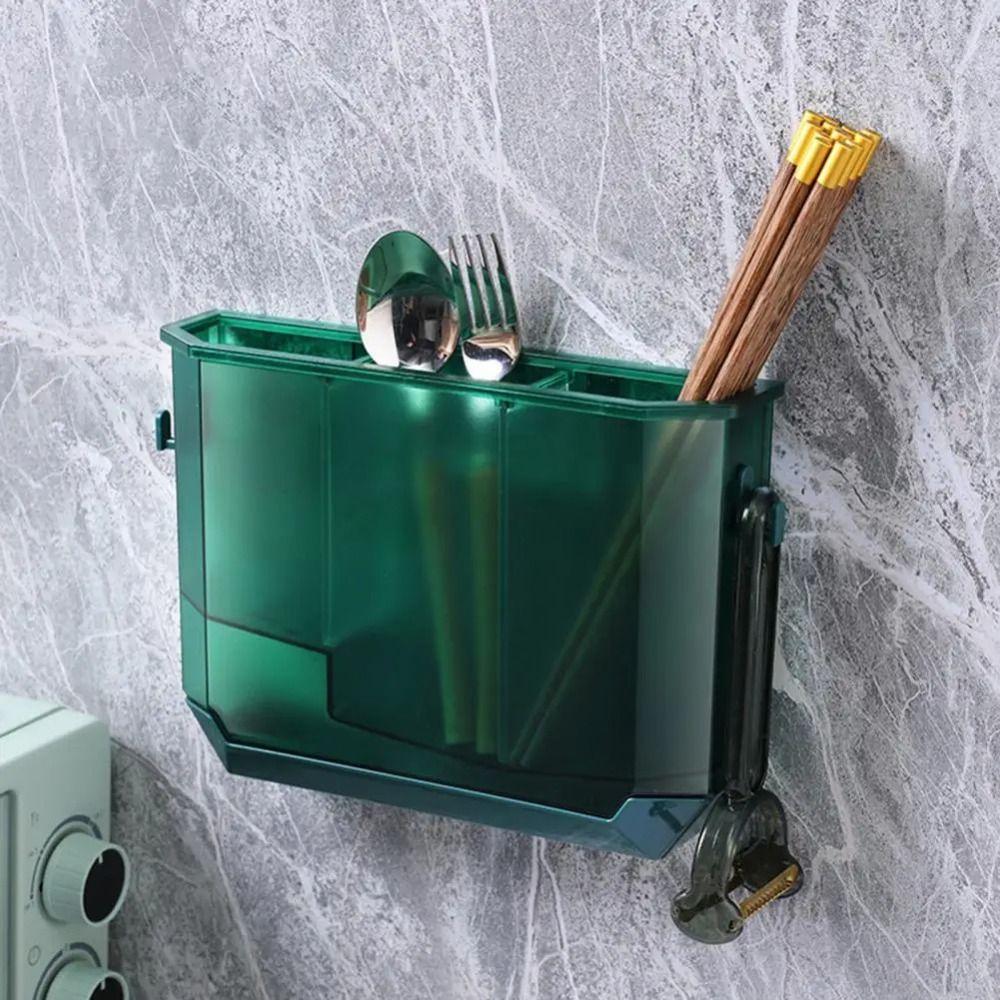Space Saving Integrated Draining Shelf Plastic Chopstick Holder Tableware Storage Rack  Spoon