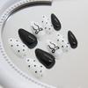 Nail Patch White Polka Dot False Nail Bow Removable Nail Wear Nail Nail Patch Drill 30 Pieces