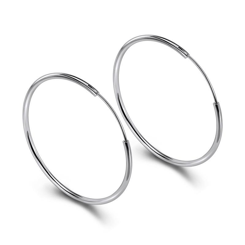 Original 925 Sterling Silver Hoop Earrings 3-6CM for Women Exquisite Student Girlfriend Jewelry Accessories Wedding Fashion Gift