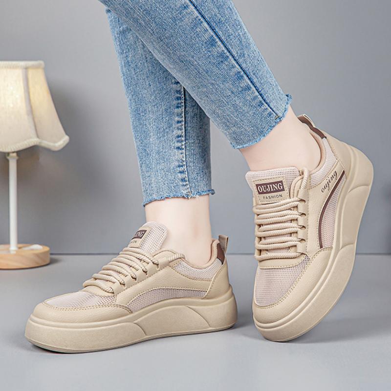 

Модные белые туфли на толстой подошве для женщин 2024 года, новые летние сетчатые дышащие универсальные кроссовки для спорта и отдыха 40