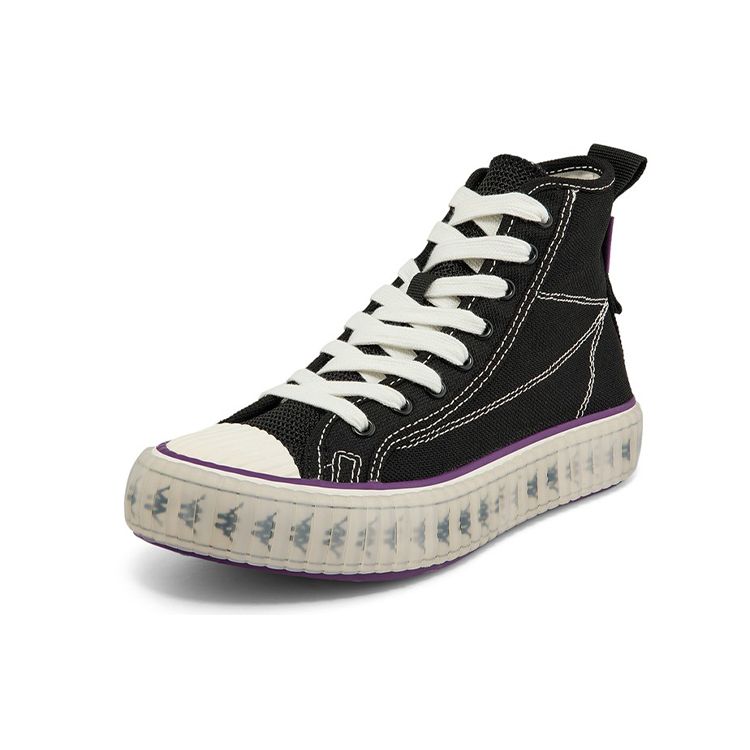 Kappa Durable Non-Slip High-Top Skate Shoes Unisex sneaker Black K0BY5VS13-990