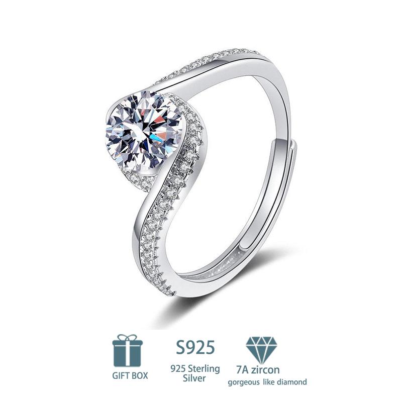 

Классическое кольцо из стерлингового серебра 925 пробы 7А с цирконом и муассанитом Tancision для женщин, ювелирные изделия, подарки для свадебной вечеринки белый