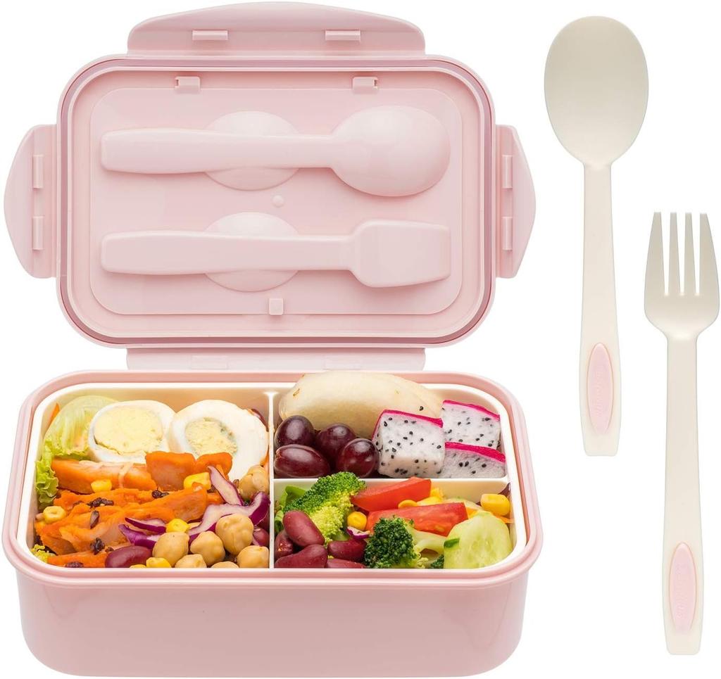 Bento Boxes for Adults 1100 ML Bento Lunch Box For Kids Childrens With Spoon Fork Durable BPA-Free Food-Safe Materials