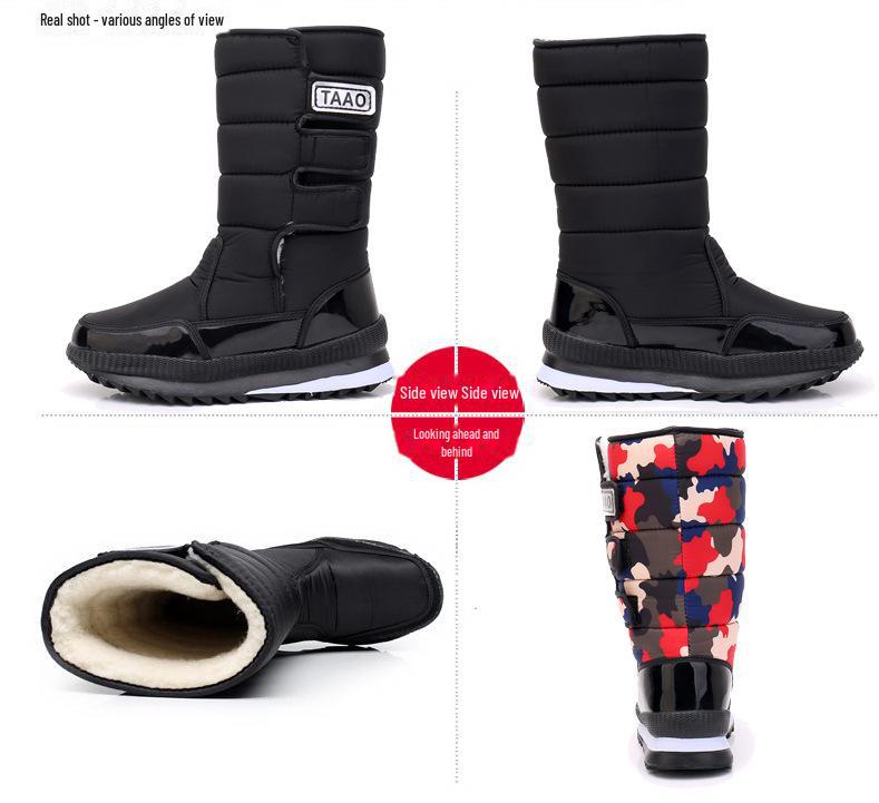 Unisex Northeast Snow Boots: Warm, Thickened Velvet, High-Top, Outdoor, Anti-Slip, Water-Resistant