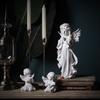 Nordic Creative Resin Angel Figurine, Modern Angel Sculpture Decorative Desktop Ornament
