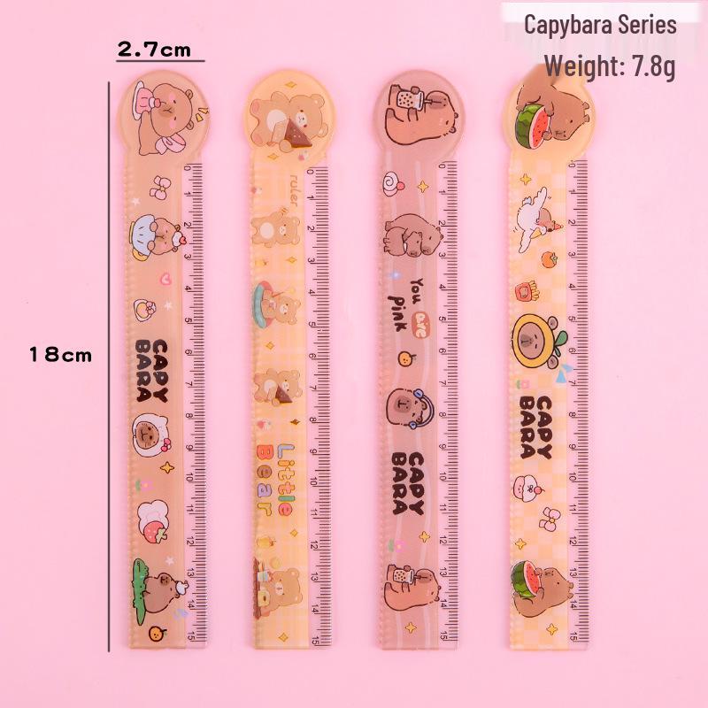 15cm Transparent Cartoon Ruler with Wavy Edge - Cute Plastic Drawing Scale for Students