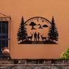 Unique Custom Made Metal Wall Art Elk Trees Design Indoor Outdoor Gift Housewarming