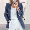 QICED Women's Vintage Casual Solid Color Print Long Sleeve Jackets & Coats Unique design