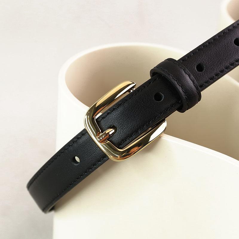 First Layer Cowhide Women'S Belt Summer Leather Decoration With Skirt Narrow Belt