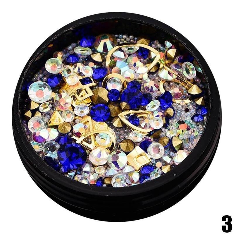 Rainbow Jelly DIY Nail Art Sticker Rhinestone Fashion 3D Charms Wheel Manicure Rivet Stud
