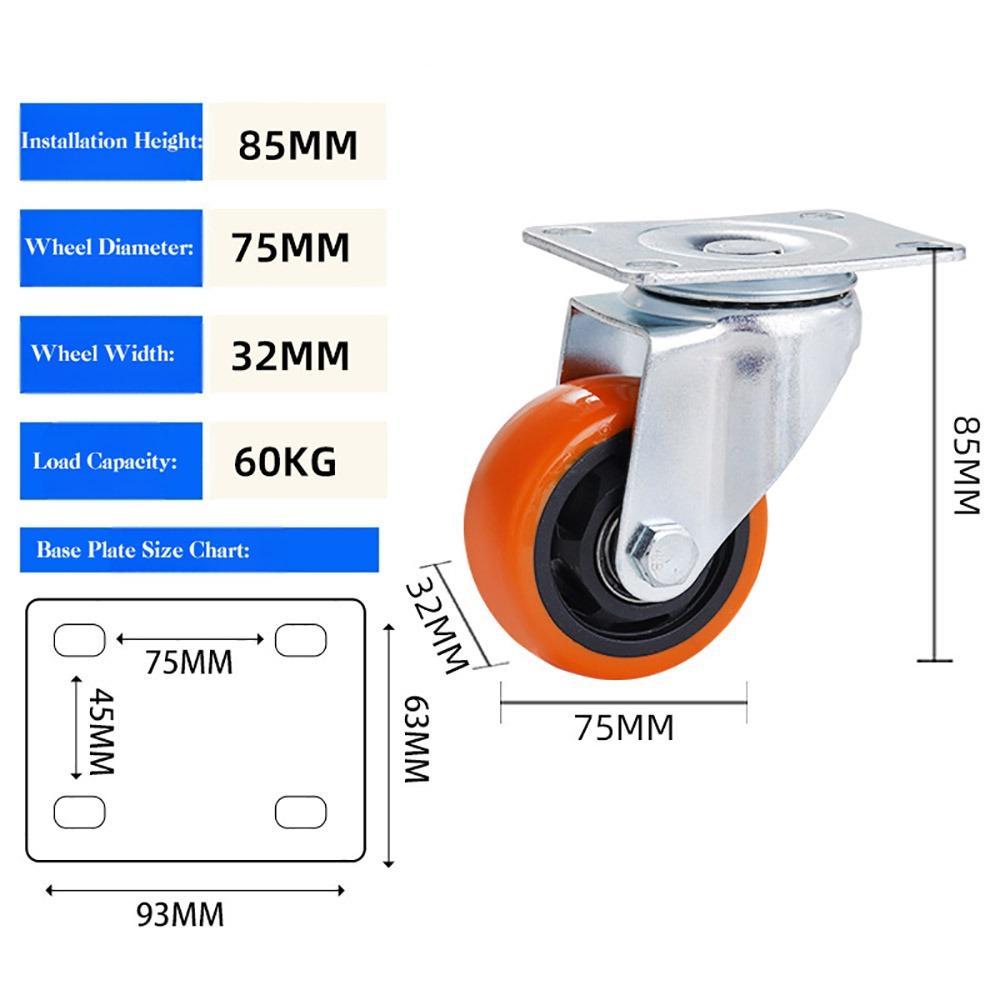 Blackheart Orange Face Furniture Castor 3" / 4" /5'' Wheel Industrial wheels Table Shelf