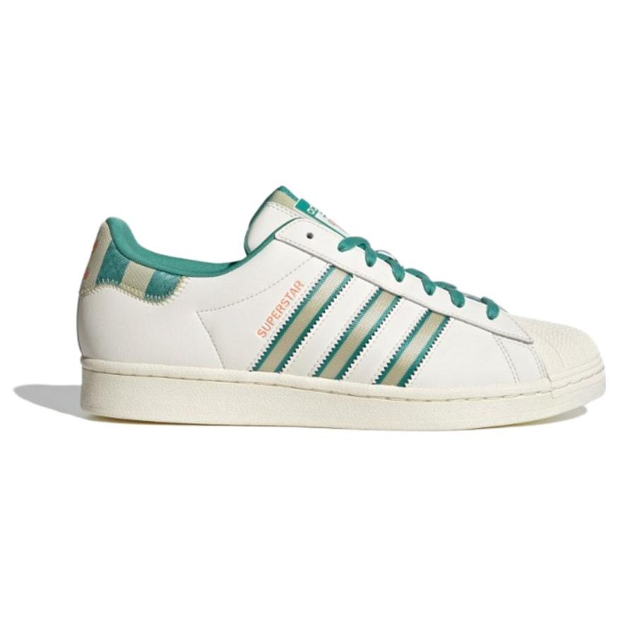 Adidas Originals Superstar Series Comfortable Versatile Slip-Resistant Lightweight Low-Top Skate Shoes Unisex Sneakers White Green IE2931