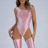 Backless Thong Bodysuit Bodysuit Elasticity Slips Female Glossy Swimsuit