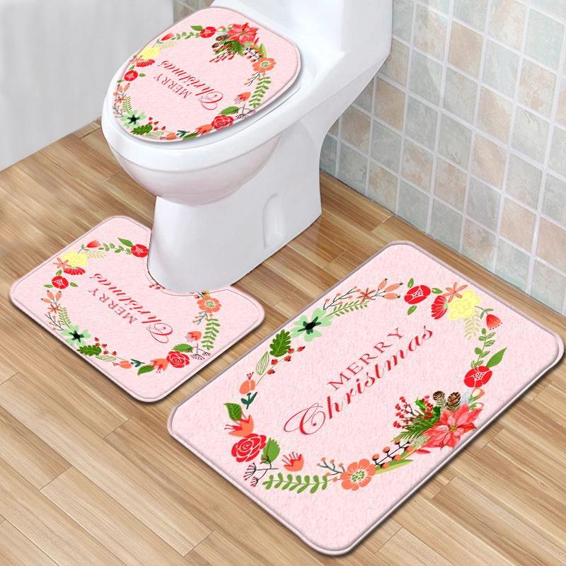 Creative Toilet Three-Piece Floor Mat Bathroom Three-Piece Carpet Doormat