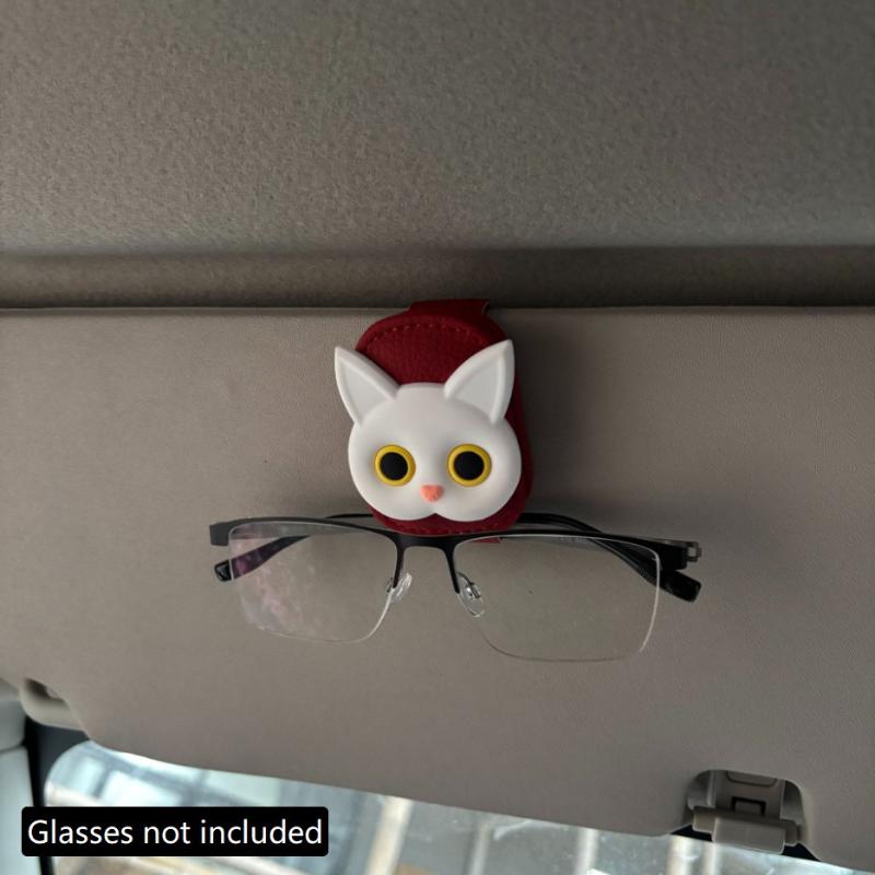 Cute Cat Style Magnetic Glasses Case For Car Sun Visor Holder- Multi-Function Auto Accessorie,Cars Accessories Girl