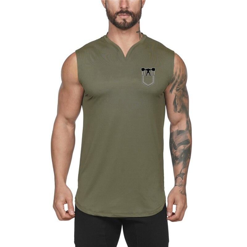 Muscleguys Youth Sports Fitness Casual Sleeveless T-Shirt Men's Wide Shoulder Vest V-Neck Slim Dailywear