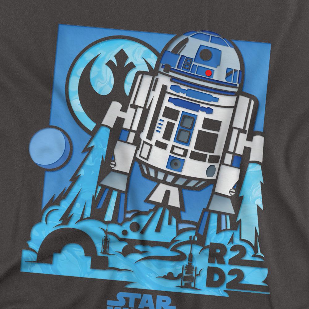 STAR WARS Unisex Adult Papercut R2-D2 T-Shirt