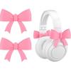 2 Pack Bow Headphone Accessories Coquette Headset Decoration 3D Cute Headphone Charms Attachment Girl Gaming Accessories Black Christmas Gamer Gift