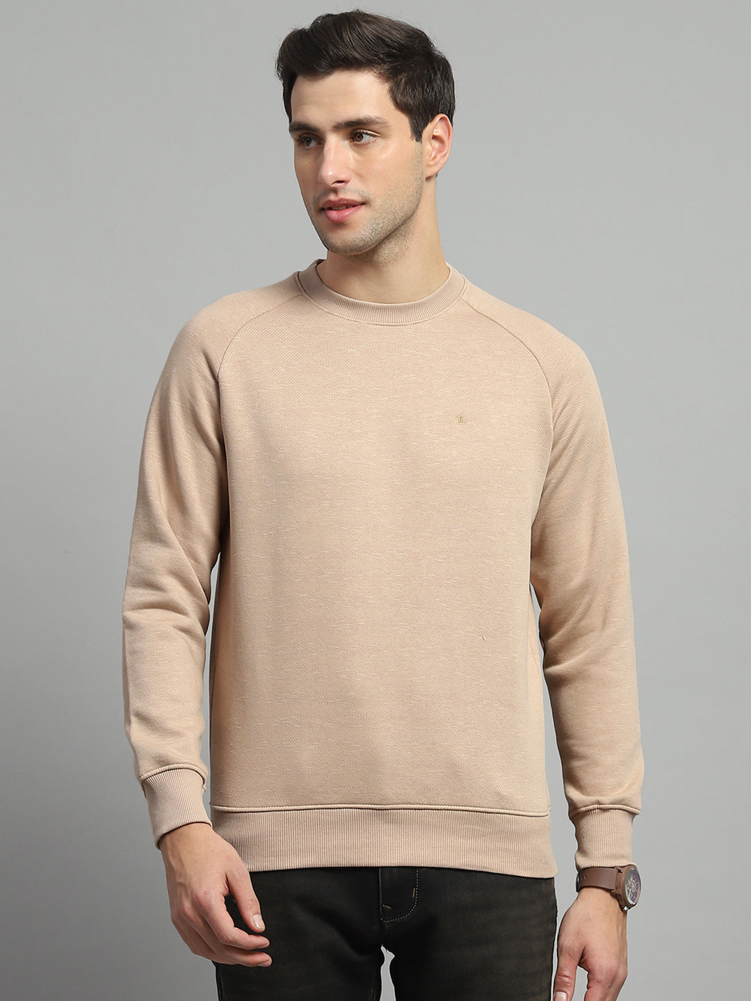 Monte Carlo Men Regular Fit Camel Brown Sweatshirt XL верблюжий коричневого