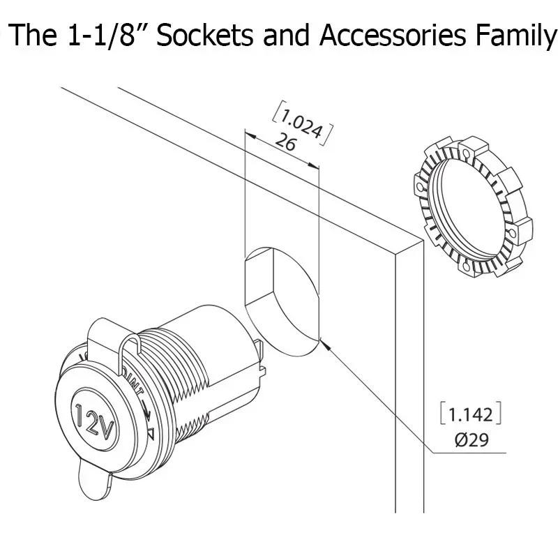 Zigarettenanzünderbuchse für Automobile, Marine, Motorrad, ATV, Wohnmobil, 12 V, wasserdichter Stecker