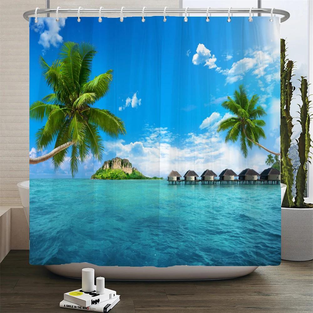 

Солнечный свет Океанский пейзаж Занавески для душа Декорация Водонепроницаемая ткань Закат Сумерки Море Дельфин Ковбой Занавеска для ванны Экран для ванной комнаты W90xH180cm