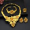 Elegant Bridal Jewelry Set with Fashionable Necklace and Clip Earrings In Gold Stylish Outfits Jewelry Accessory