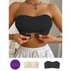 Hot Style Front Button Strapless Tube Top for Women Non-slip, Anti-exposure Strapless Back