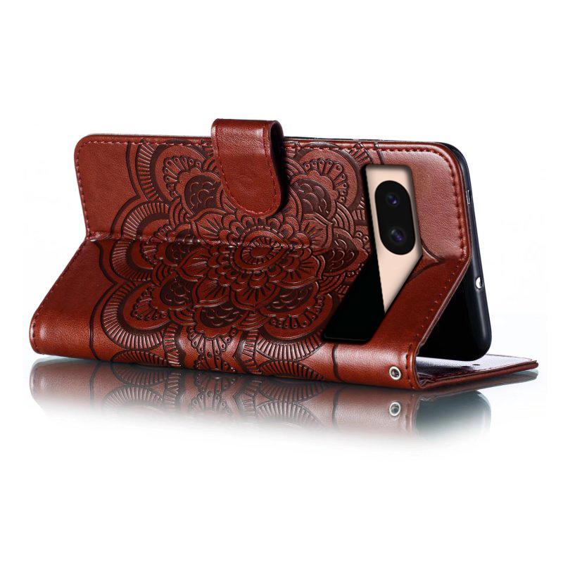 For Google Pixel 8a Case PU Leather Mandala Imprinted Design Wallet Phone Cover