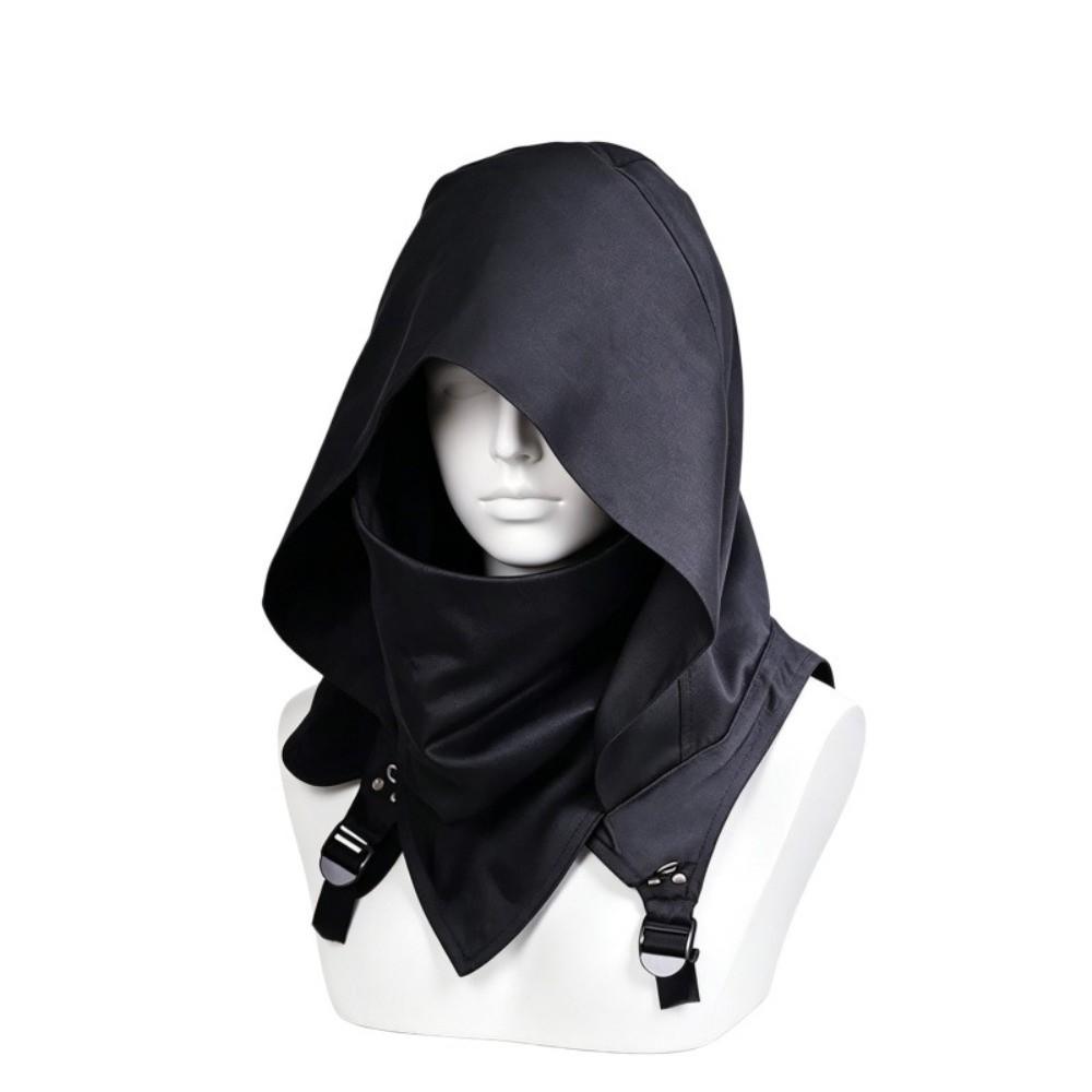 Cowl Style Medieval Hooded Cloak Hat Ethnic Fantasy Vintage Pirate Cosplay Cap Role-playing White