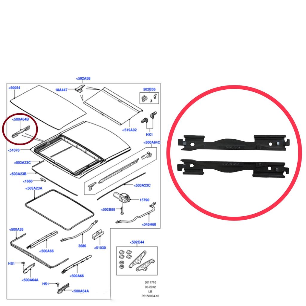 BSR556 Soltaksskena Glidtaksskena Reparationskit för Hyundai I30 M1 FD Land Rover Freelander 2 L359 Nissan Qashqai 1 J10 Renault Modus Grand Modus