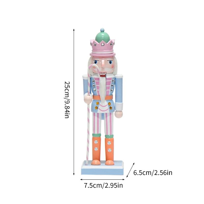 Traditionelle Feiertags Nussknacker Ornament Holz Süßigkeitenfarbe Soldatenfigur Saisonale Heimdekorationen Mittelstücke 25cm