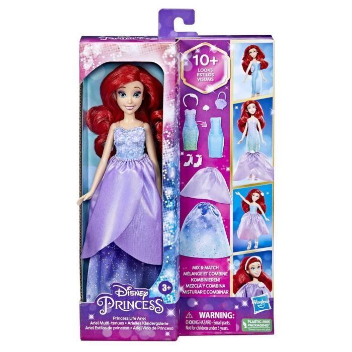 Poupée Ariel - Disney Princesses - 10 combinaisons de tenues - Jouet pour enfants dès 3 ans