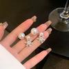 Autumn and winter Korean sweet zircon snowflake pearl earrings, stud earrings, exquisite earrings for women