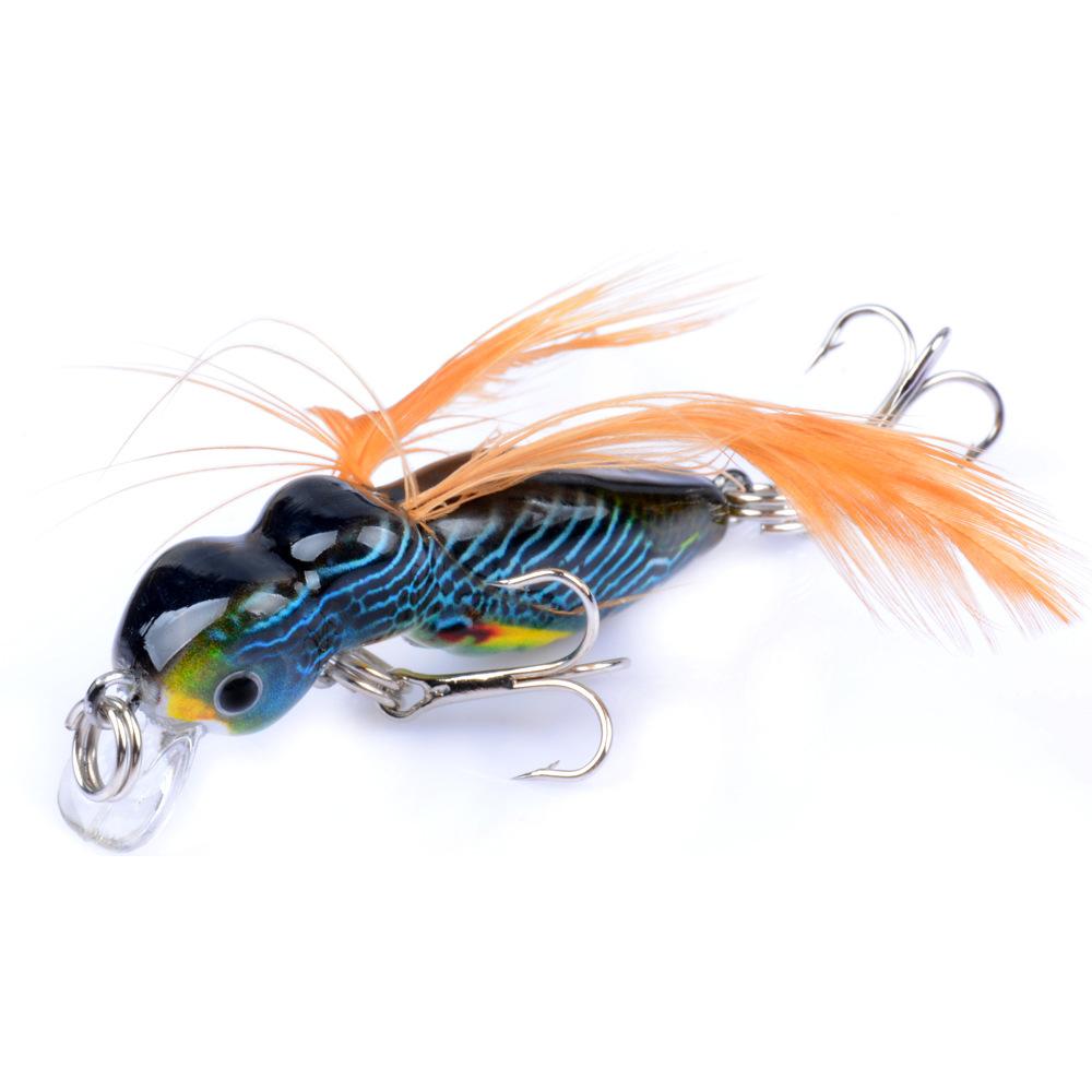 1Pcs Ant Minnow Fishing Lures Bait Hooks 3.2cm/4.5g Feather Fake Bait Hard Fishing Rattle Bead 3D Eye