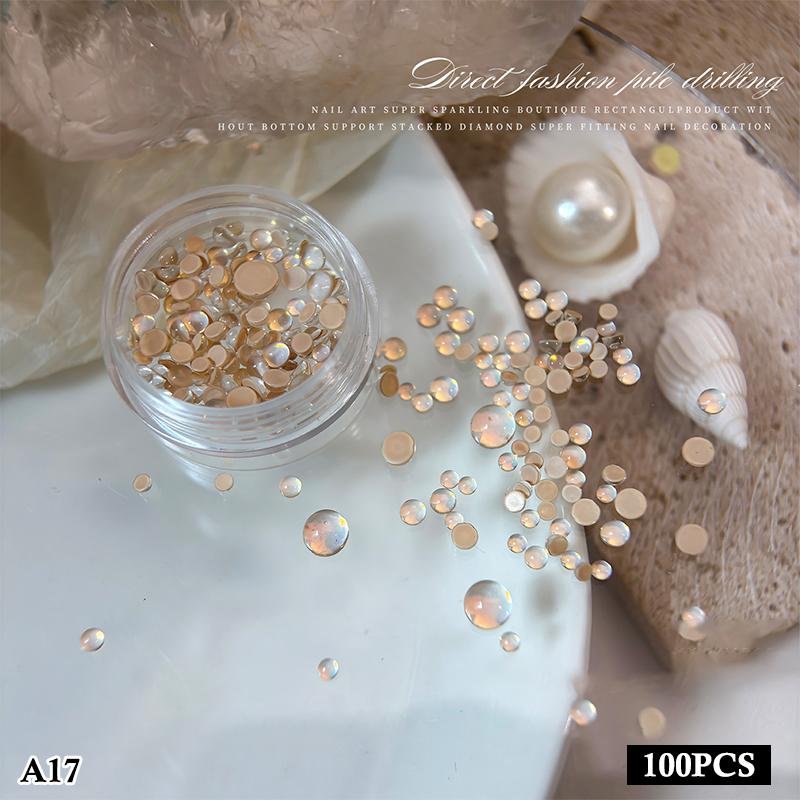 

1Box Mermaid Bubble Nail Rhinestone Colorful Bubble Bead Aurora Effect, Hemispherical Glass Decoration A17