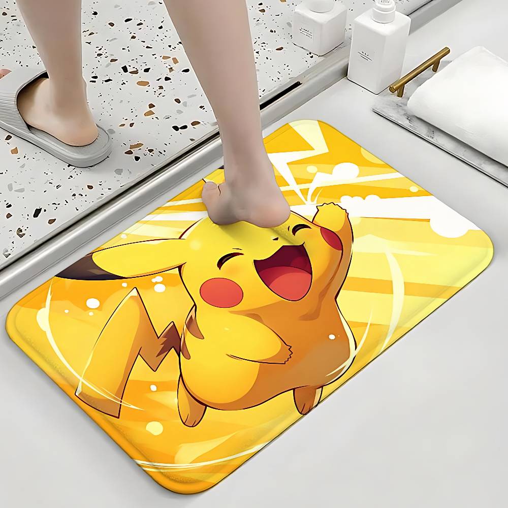 P-Pikachus Floor Mats Home Laundry Rug Carpet For Living Room Decor Lounge Area Anti-slip Foot Mat Entrance Doormat