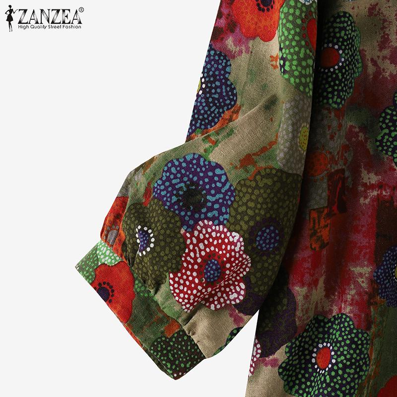 ZANZEA Bluză de vară cu mâneci 3/4 cu imprimare casual pentru femei