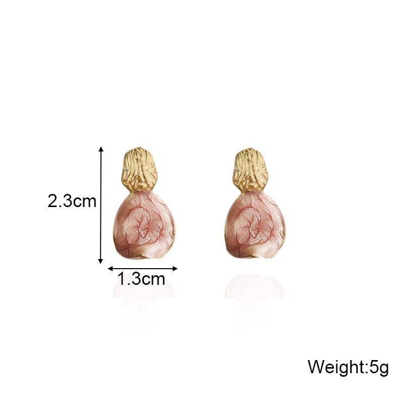 Korean Style Pink Waterdrop Stud Earrings For Women Fashion Romantic Sweet Jewelry Accessories Brincos Girl Gift