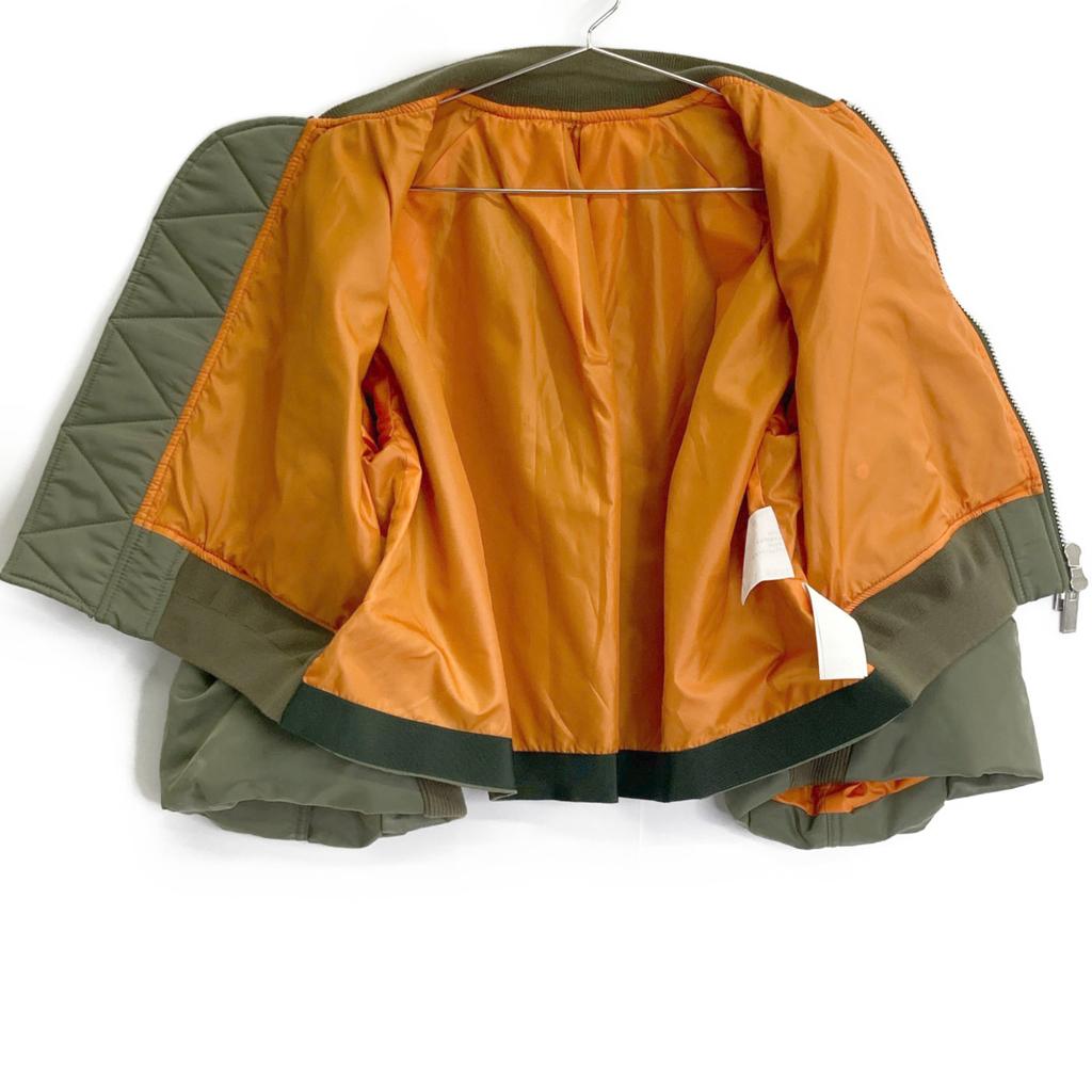 Sacai 23Stainless Steel 23-06670 Nylon Twill Blouson MA-1 Balloon Bomber Jacket 1 khakiUsed