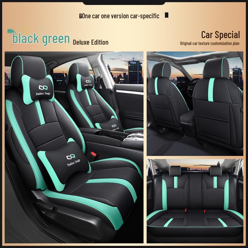 YDG Custom Sports Leather Car Seat Cover for Honda Civic – All-Season, Full Cushion Fit
