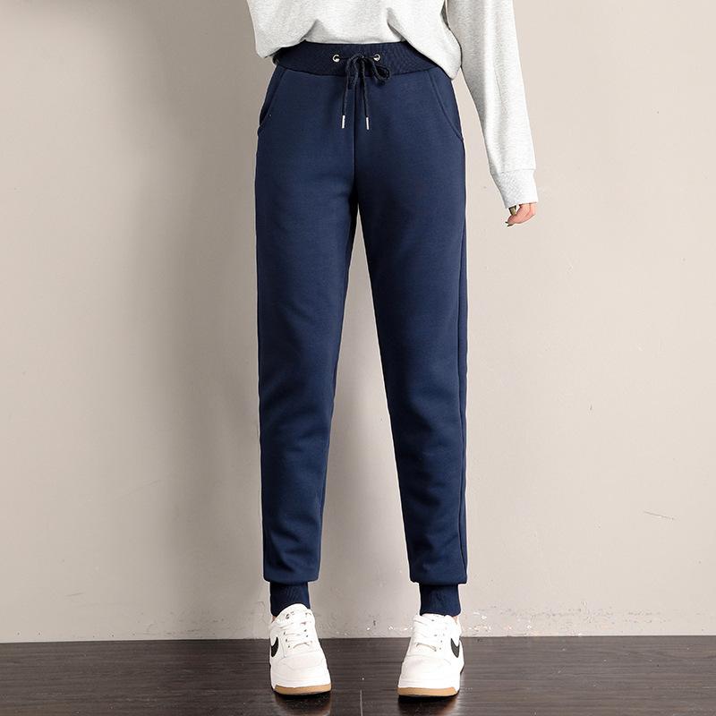 Sweatpants women's loose casual versatile straight leg tied feet thin women's spring and autumn gray small nine-point bloomers